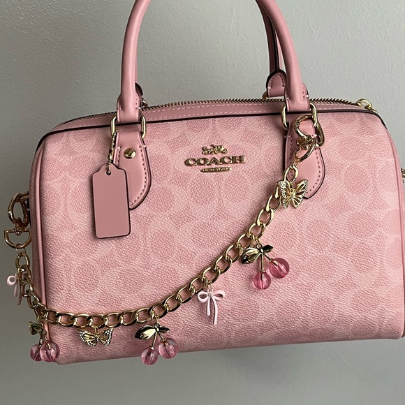 Handmade Accessories - Pink Cherries Purse Charm